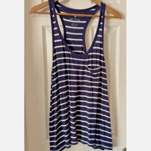 American Eagle Soft & Sexy Tank | Size Large | Navy & White Stripe Racerback L